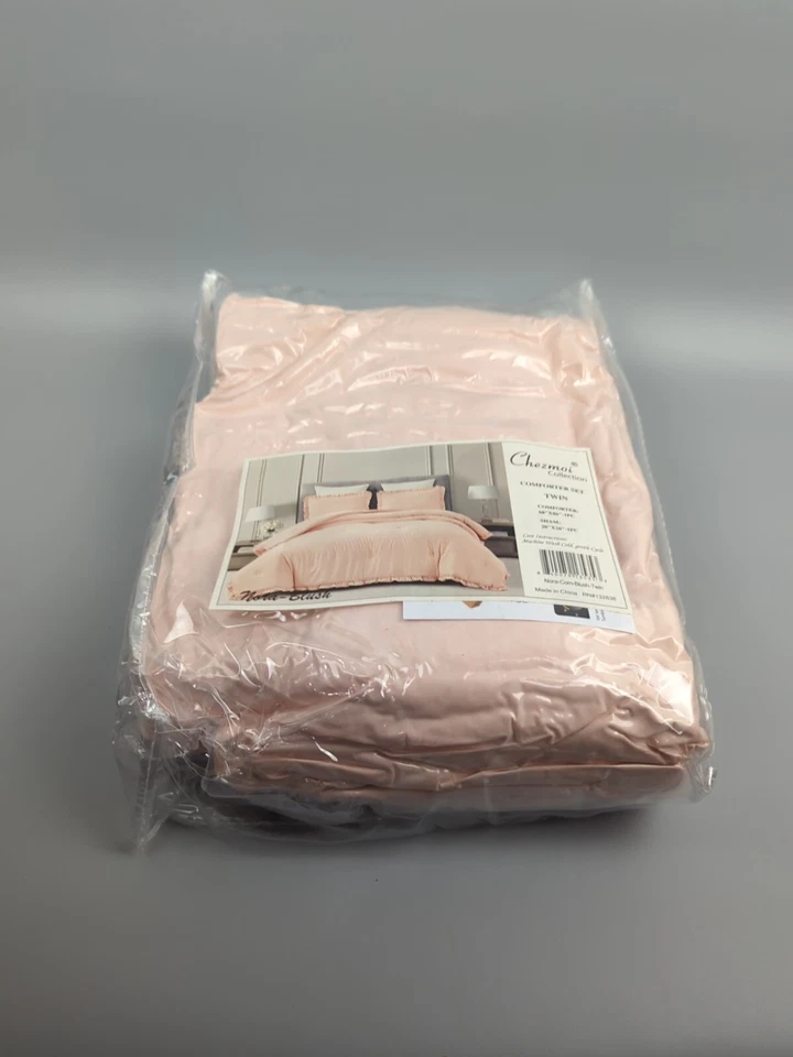 Microfibra lavada suave con borde con volantes Chezmoi Collection Nora 2 piezas Foto 2 de 4