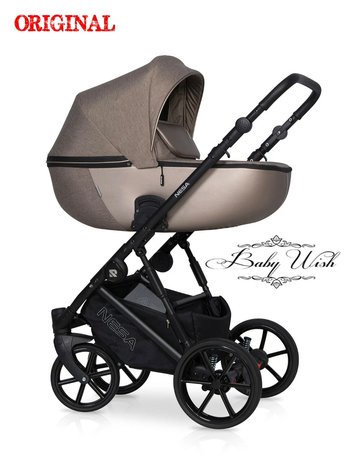 RIKO NESA BABY PRAM STROLLER 2in1 CARRYCOT + PUSHCHAIR