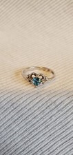 Sterling Silver Heart With Blue Stone Ring