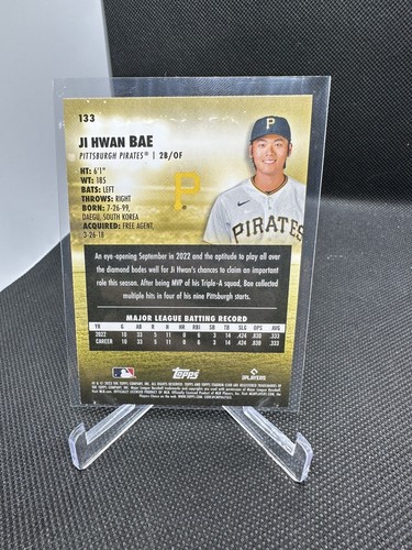 2023 Topps Stadium Club #133 JI Hwan Bae Pittsburgh Pirates RC ROOKIE CARD *QTY* - Picture 2 of 2