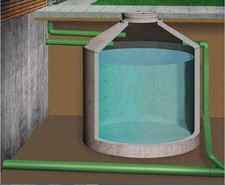 Regenwassernutzung Beton-Zisterne 8000 Liter Aquaroc Hydrophant SWS1