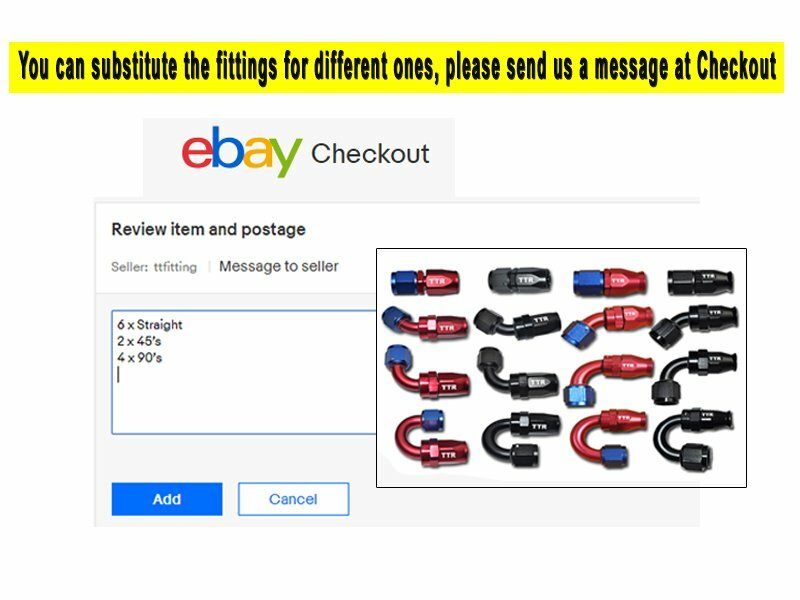 AN-10 Black Nylon PTFE Fuel Hose 3.5M 12FT Swivel Teflon PTFE Fitting Kit