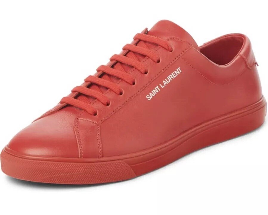 Saint Laurent Andy Low Top Sneaker Men's Sz 46 Red | eBay