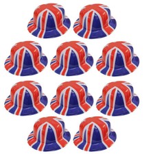 Union Jack Bowler Hats Wholesale Fancy Dress Up British King Charles Coronation