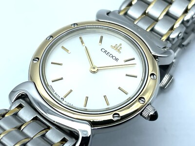 Near MINT SEIKO Credor Quartz Ladies Watch 18KT Gold Bezel Near MINT SEIKO Credor Quartz Ladies Watch 18KT Gold Bezel