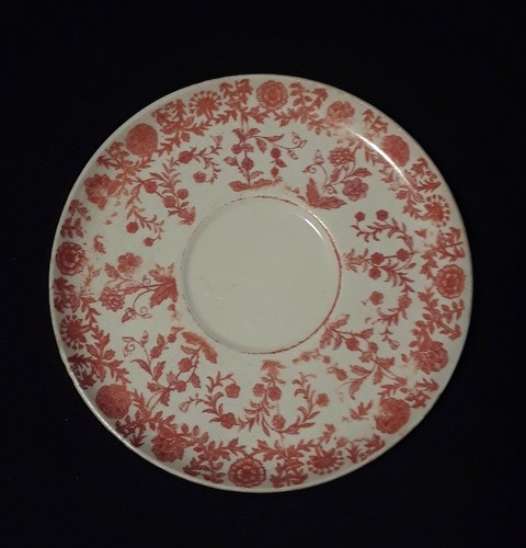 COPELAND 1858 Demitasse Cup & Saucer Red Floral Pattern - Picture 8 of 9