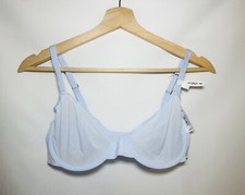 AERIE SMOOTHEZ Sheer Unlined Underwired Pale Blue Balconette Bra 34D NWT
