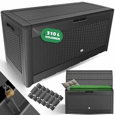RETOURE Auflagenbox Kunststoff Kissenbox 310L Gerätetruhe Kiste Gartentruhe box