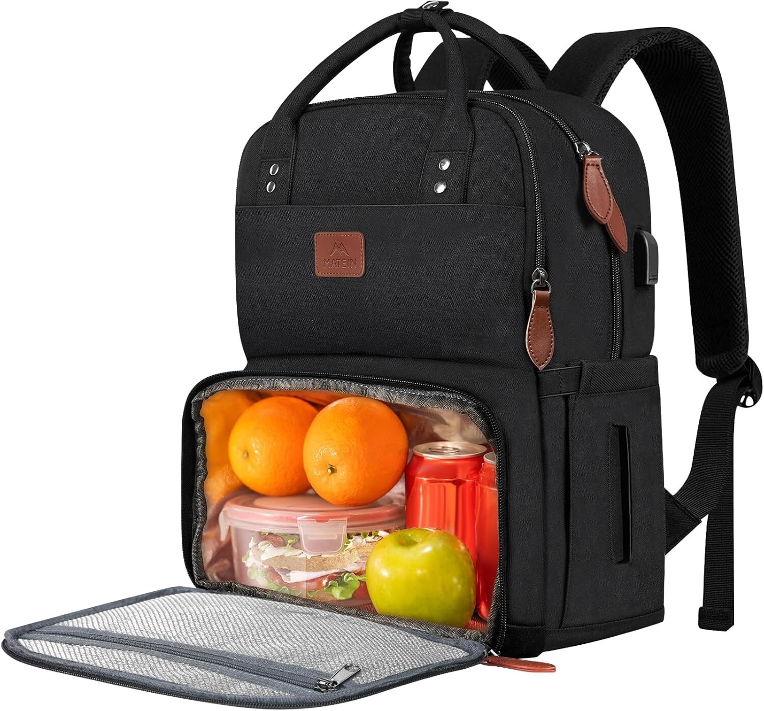 With Lunch Box, 15.6" Laptop & Usb, Cooler Bag