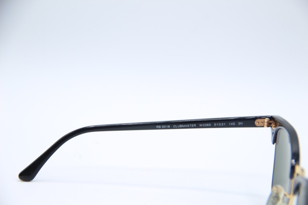NEW RAY-BAN CLUBMASTER RB3016 W0365 BLACK AUTHENTIC DESIGNER
