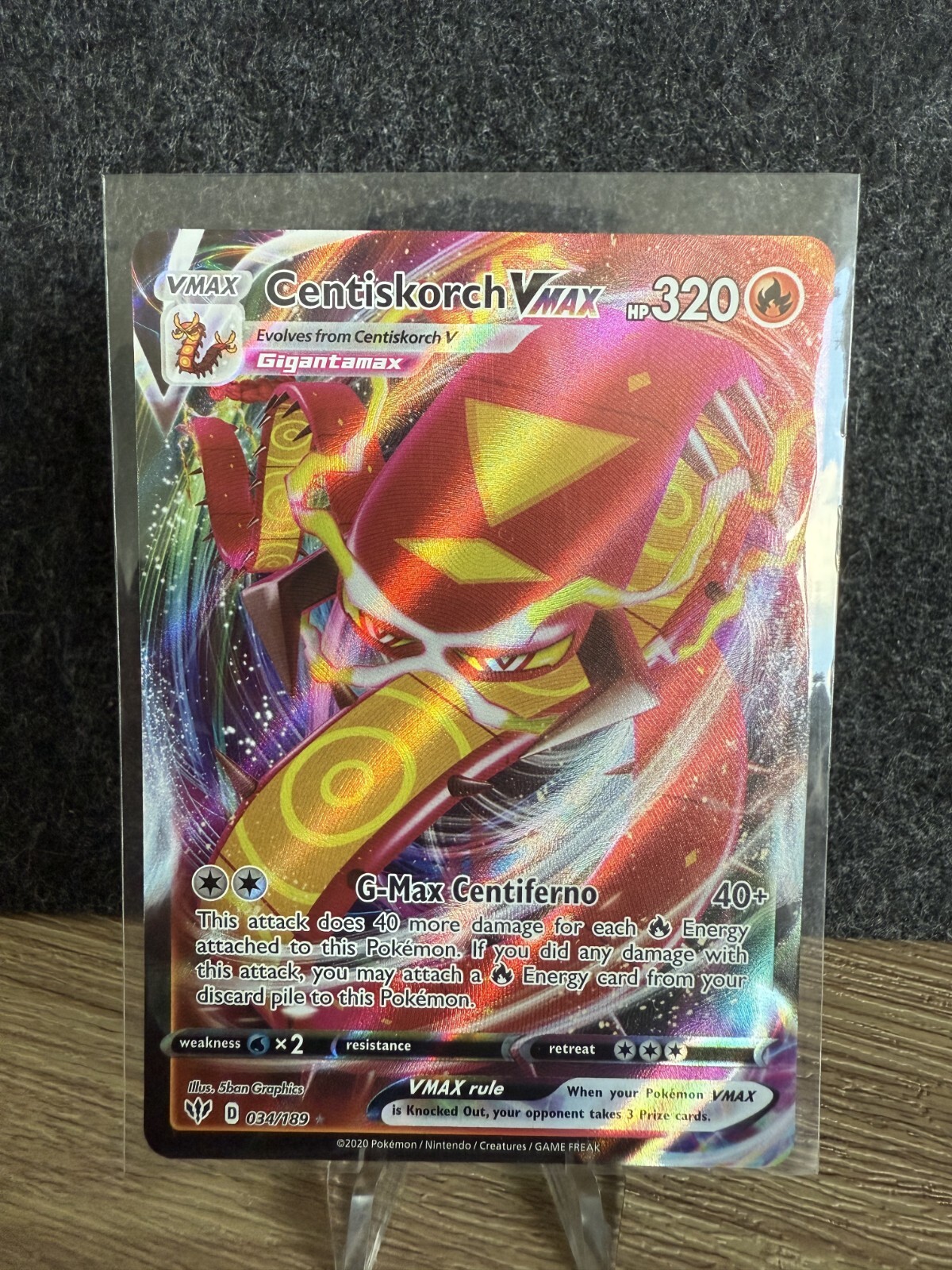 Pokemon Centiskorch VMAX 034/189 Darkness Ablaze - Mint