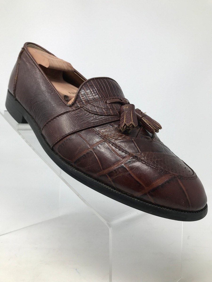 Stacy Adams Genuine Snake Skin Leather Tassel Moc Toe  display picture 1