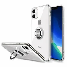 For iPhone 11 Max Pro X XR XS Case Cover Magnetic Ring Holder+Screen Protector