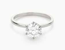 1.00 Ct Round Lab Created Diamond Engagement Wedding Ring 14K Solid White Gold A