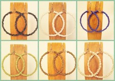 Set of 6 Handmade Beaded BOHO Bright Colors Hoop Earrings 6 COLORS Party Pack