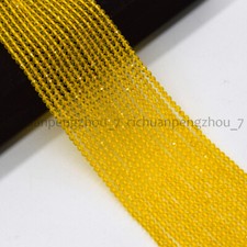 Wholesale 10 Strands 3mm Faceted Yellow Spinel Round Gemstone Loose Beads 15''