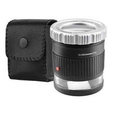 30X Handheld Magnifying Glass with Scale LED UV Light Adjustable Focal HD Loupe