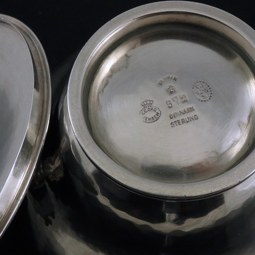Georg Jensen. Lidded Sterling Silver Cactus Sugar Bowl #572. - Picture 4 of 4