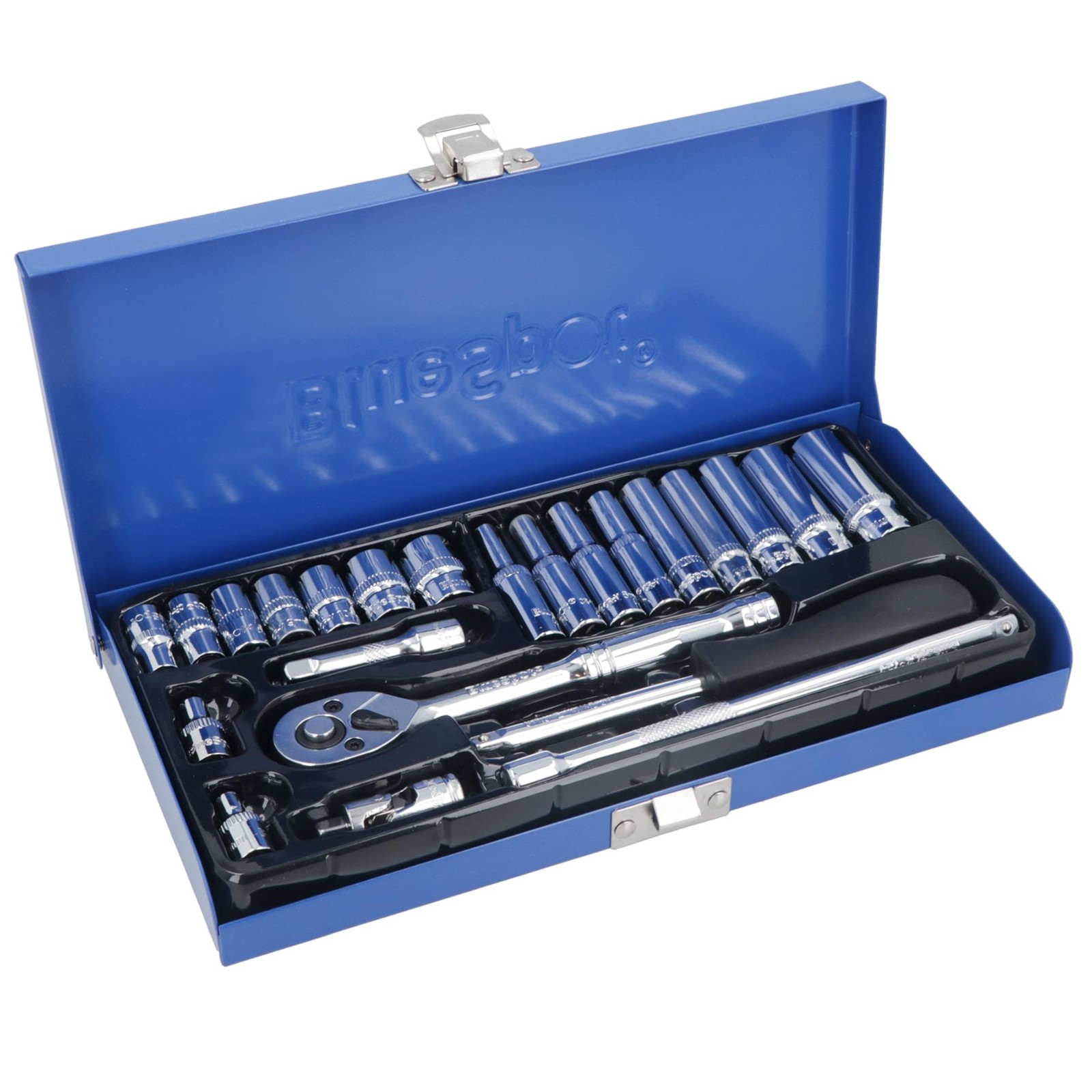 Professional Socket Set Deep & Shallow 1/4"" Drive Metric 24pc 4mm – 13mm