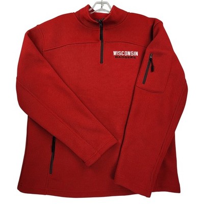 Campus Heritage L Red Wisconsin Badgers Quarter Zip Pullover Sweater Gorpcore
