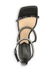 SCHUTZ Womens Black Nellina Toe Sculpted Heel Leather Heeled Sandal 6 B