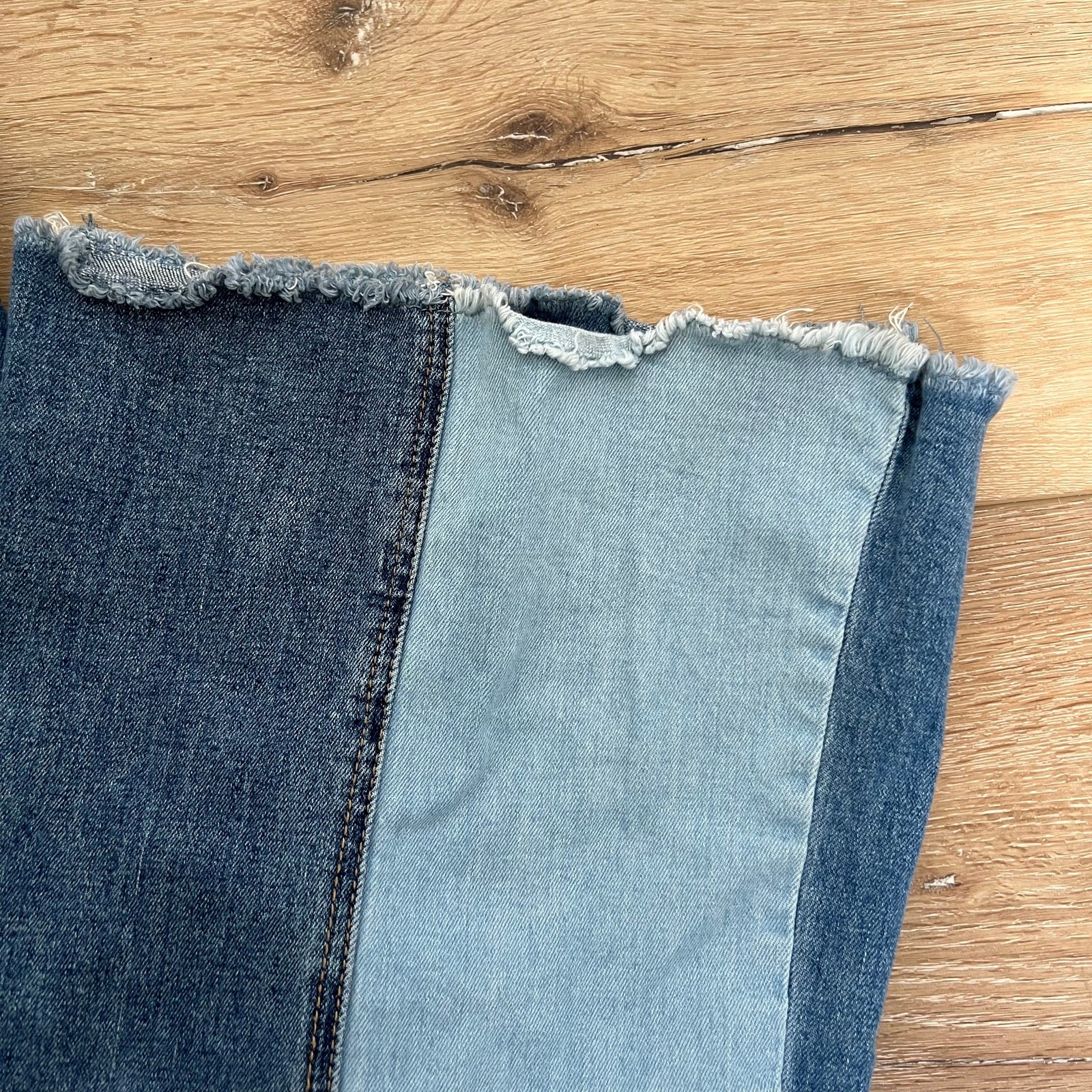 Almost Famous Juniors Patchwork Boho Two Toned Je… - image 3