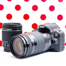 Canon Kiss X7 Double Lens Set Compact DSLR with Smartphone Transfer