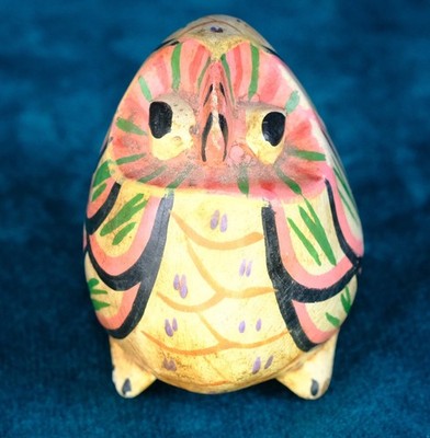 VINTAGE MEXIKANISCHE VOLKSKUNST OAXACAN ALEBRIJE HANDGESCHNITZT HOLZ EULE VOGEL FIGUR