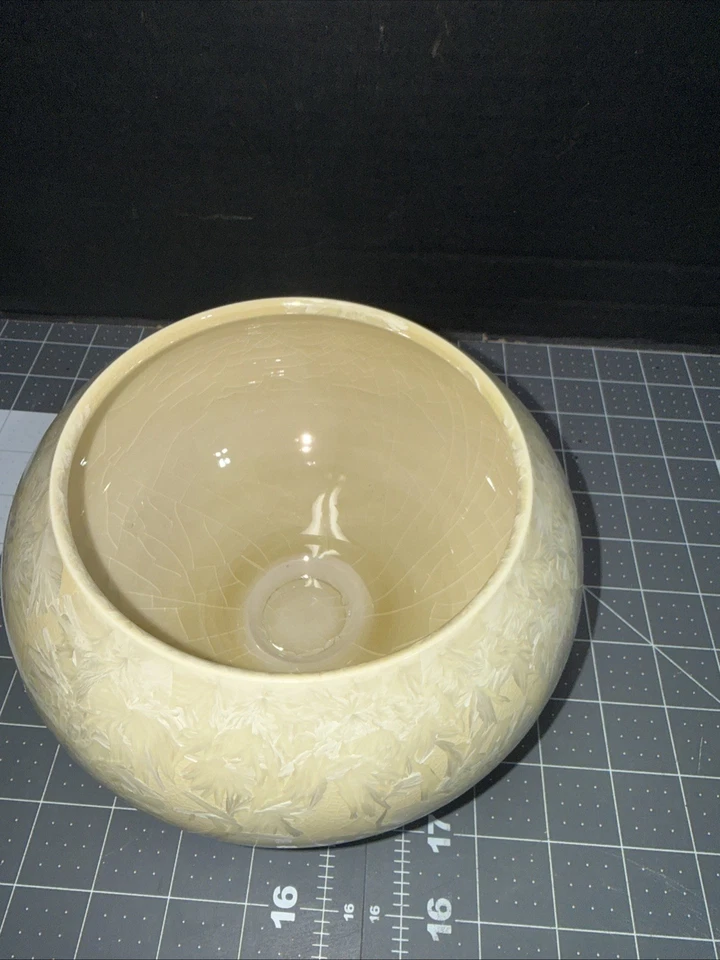 Hermoso cuenco de esmalte cristalino Flambeaux de cerámica artística 5x7 Foto 2 de 4