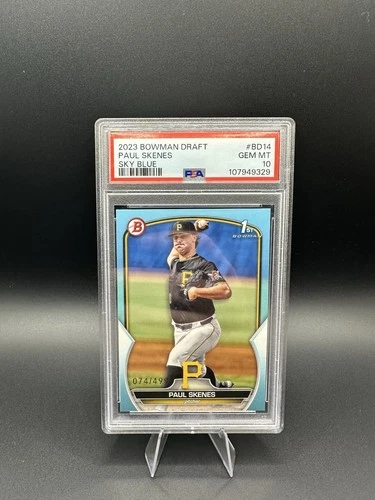 2023 Bowman Draft Paul Skenes Sky Blue /499 RC PSA 10 Pirates 1st CY YOUNG