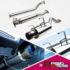 2.5id Exhaust Catback 4 Burnt Titanium Tip For 02-06 Acura Rsx Base Dc5 K20