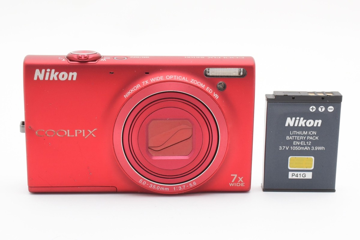 Nikon COOLPIX S6100 16.0MP Digital Camera Red W/ Battery 2427739