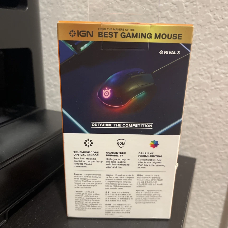 SteelSeries Wired Gaming Mouse Rival 3 NEW SEALED - Image 2 of 3