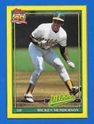 1991 TOPPS OPC #H RICKEY HENDERSON BOX BOTTOM ATHLETICS A'S O PEE CHEE HAND CUT
