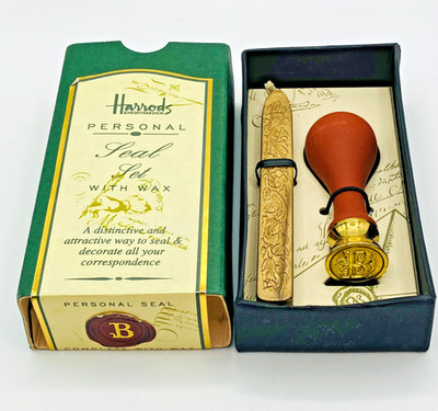 Harrods Personal Seal Set mit Wachs (Buchstabe B) noch originalverpackt unbenutzt & sehr guter Zustand