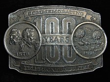 QK11103 VINTAGE 1970s  COMMEMORATING 100 YEARS TELEPHONE INDUSTRY  BELT BUCKLE