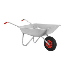 65L Wheelbarrow Heavy Duty Galvanised Home Garden Metal Cart with Pneumatic Tyre
