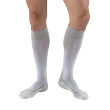Jobst Sport Compression Socks 20-30 Mmhg Knee High, Closed Toe, White/Gray, X-La