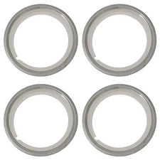 CJ Classics Styled Steel Wheel Trim Ring 14" Polished Stainless Steel Set Mus...