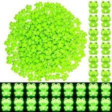 Seenelling 200 Pack Mini Frog Figurines Animals Figures to Hide Green