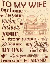 To My Wife Fleece Throw Blanket 50x60 Romantic Anniversary Birthday Christmas Gi