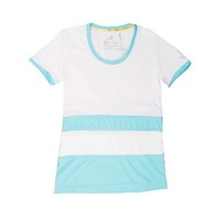 Limited Sports Damen T-Shirt Kurzarmshirt Oberteil, Blau/Weiß, 36