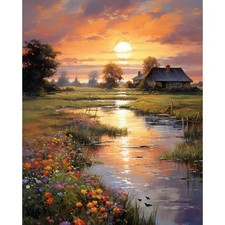 Paint by Numbers Kit for Adults Beginner Countryside Sunset Adult Paint by Nu...