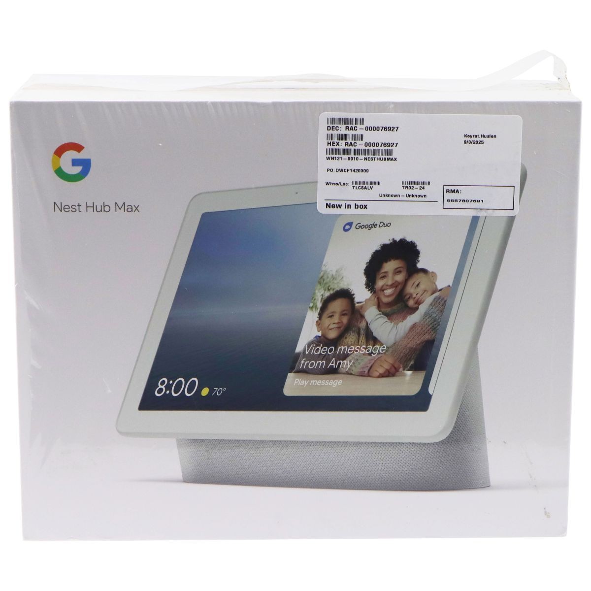 Google Nest Hub Max 10-inch Smart Display with Google Assistant