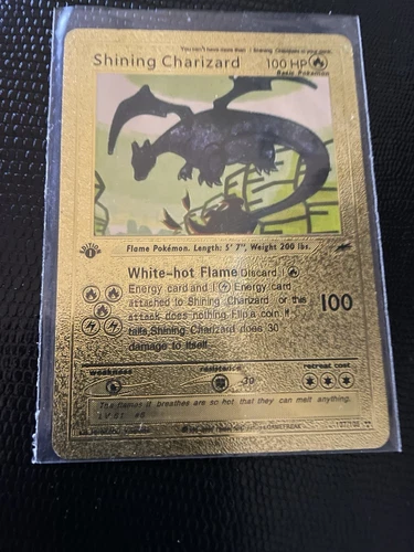 Ultra Rare Shining Charizard 1st Edition 107/105  Gold Foil Pokemon Card