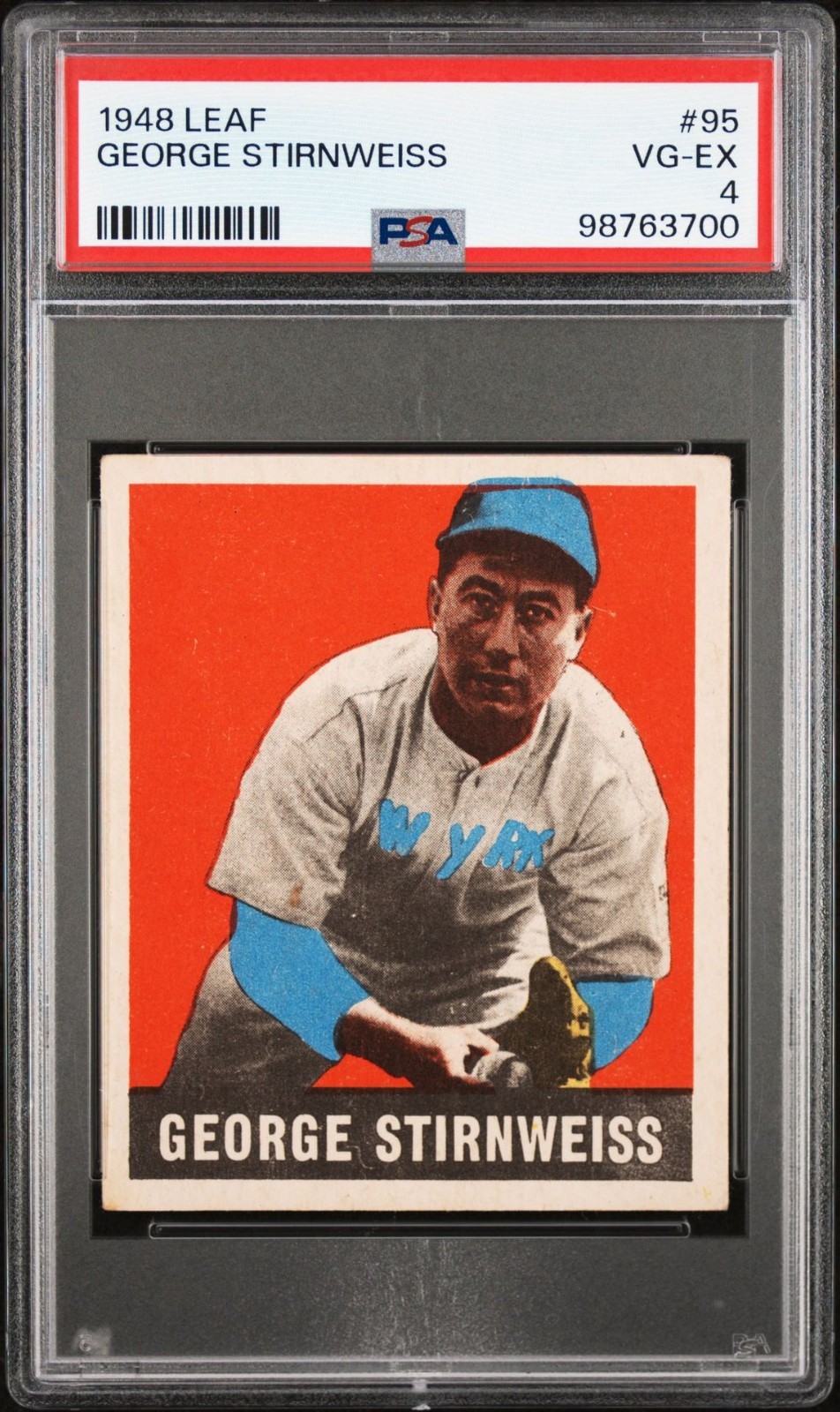 George Stirnweiss, 1948 Leaf #95 - PSA 4 VG-EX