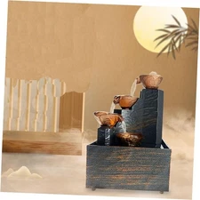 6.3" Desk Fountain Indoor Waterfall Tabletop Fountain USB/Battery Operated 