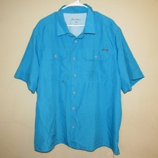 NWT EDDIE BAUER Fishing Shirt Mens XXL Outdoor Vented Blue Danube UPF 80