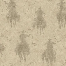 RoomMates Yellowstone Stockman Silhouette Kids' Peel and Stick Wallpaper Beige