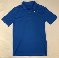 Nike Golf Dri-Fit Boys Blue Polo Shirt Youth Medium Loose Fit